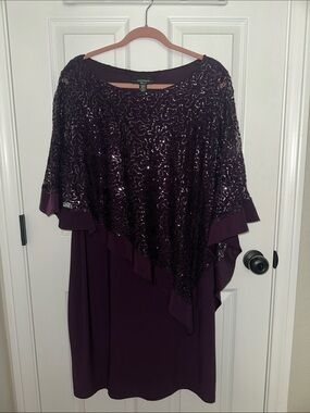 R&M RICHARDS Embellished Purple Evening Dress